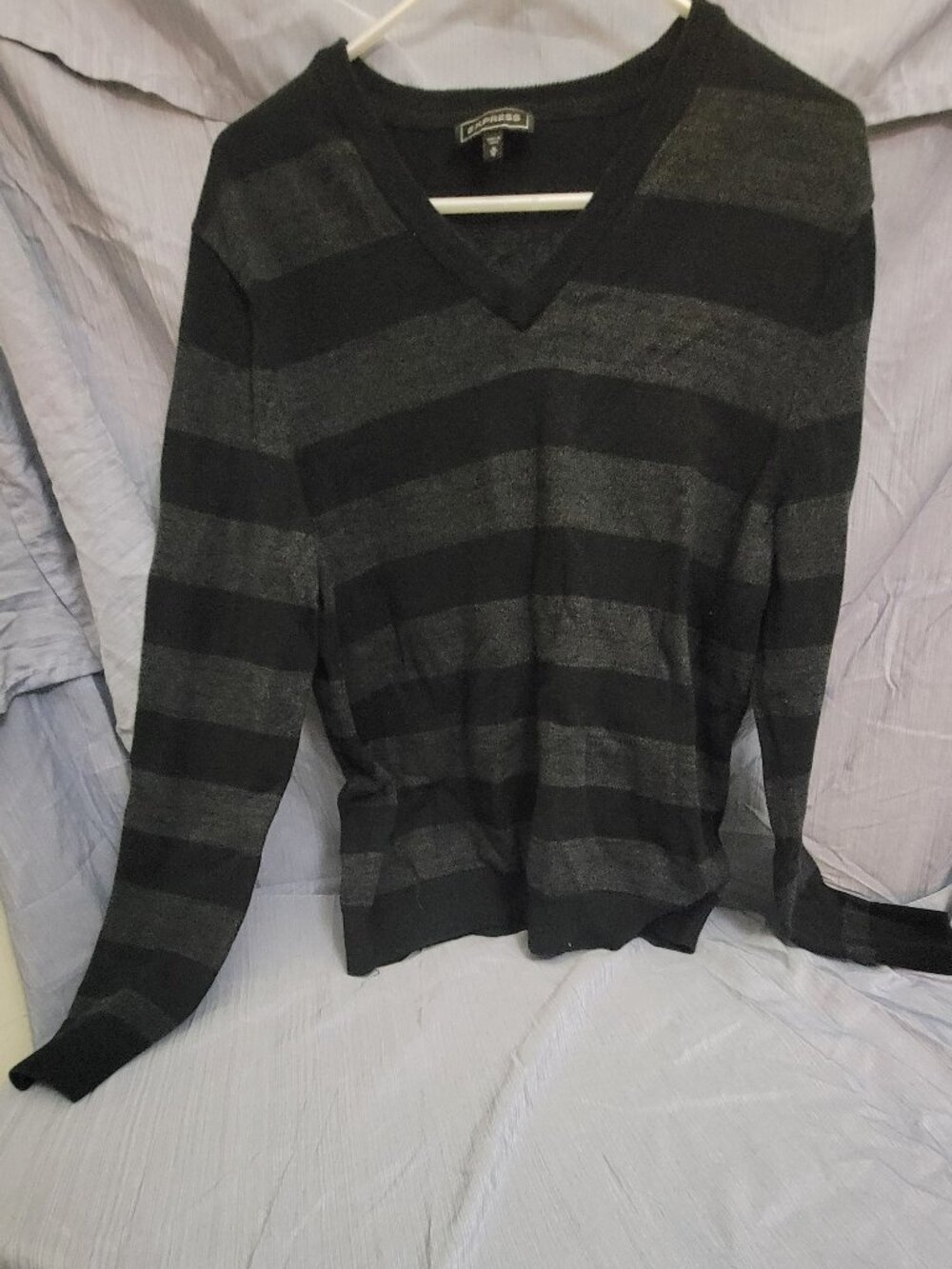 Y2K era - Express Pullover Sweater Long Sleeve Striped Size M - #42595